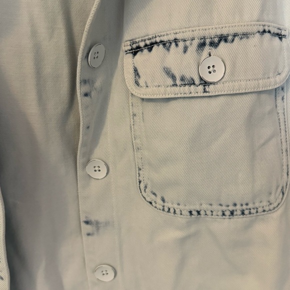 Cloth & Stone Acid Wash Cotton/Lyocell "Denim" Jacket Sz Medium 80s Boho Western - Picture 5 of 8